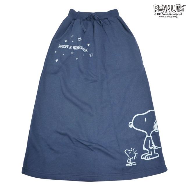 SNOOPY（スヌーピー） スカート 裏起毛 プリント マキシスカート