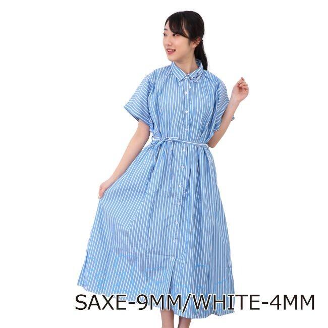 SNOOPY（スヌーピー） ストライプ シャツ ワンピース 半袖 M L SNOOPY
