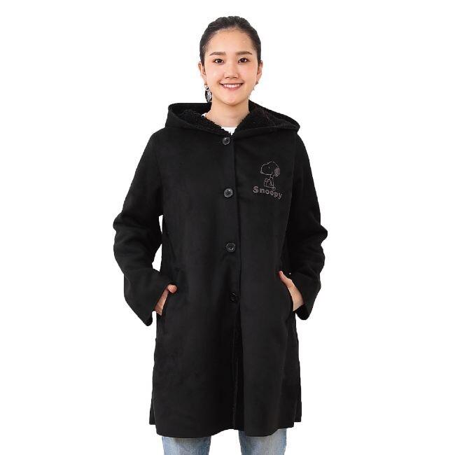 SNOOPY（スヌーピー） コート ムートン風 ブラック キャメル ベージュ