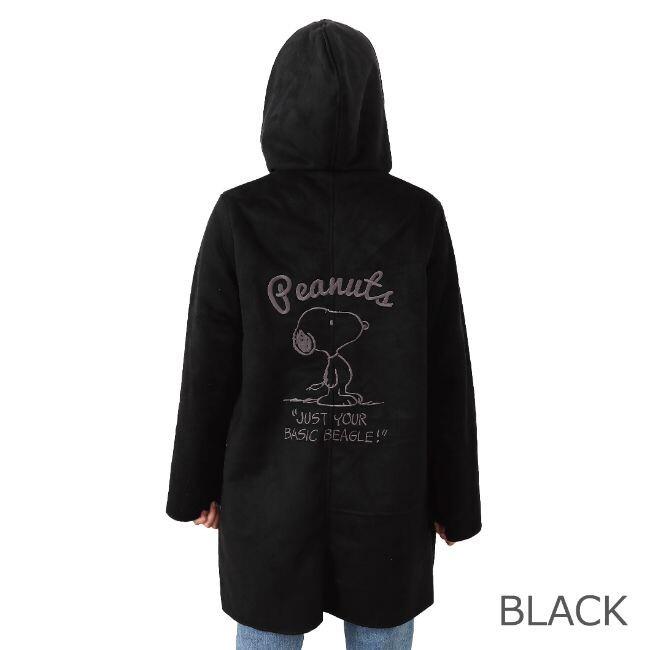 SNOOPY（スヌーピー） コート ムートン風 ブラック キャメル ベージュ
