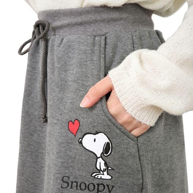 SNOOPY（スヌーピー） スウェット 裏起毛 ロング スカートポケット付き