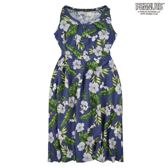 スヌーピー アロハ シャツ ワンピース キッズ 子供 親子お揃い 夏 海 子供服 女の子 ガールズ 110cm 1cm 130cm 140cm 初回限定
