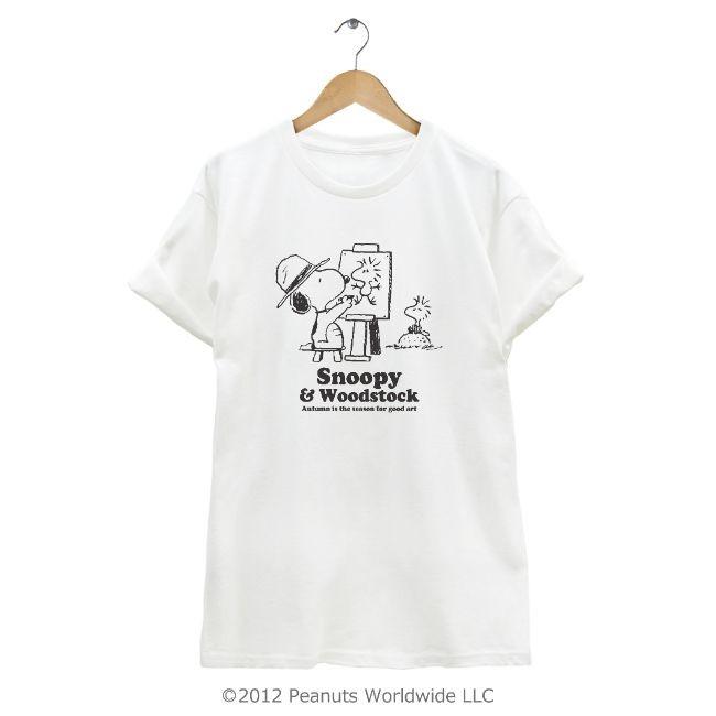 ブラームスルーツストック スヌーピー 半袖Tシャツ White 白 4 SNOOPY（スヌーピー） 半袖 Tシャツ ウッドストック メンズ レディース