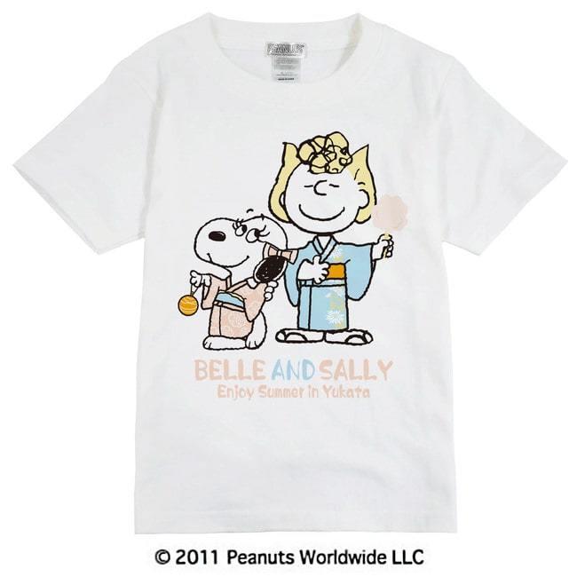 BAE KIDS SNOOPY Tシャツ SNOOPY（スヌーピー） ベルとサリー 浴衣姿 半袖 Tシャツ キッズ