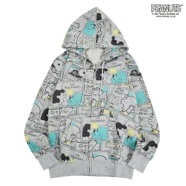 SNOOPY スヌーピー 裏起毛 パーカー 長袖 冬 コミック S M L