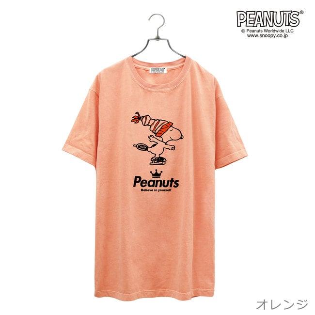オリジナル商品 SNOOPY スヌーピー 半袖スエット オレンジ M