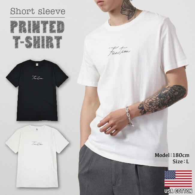 Tシャツ メンズ レディース 半袖 ワンポイント シンプル ロゴ   夏服 お揃い ペア USAコットン｜chara-basket｜04