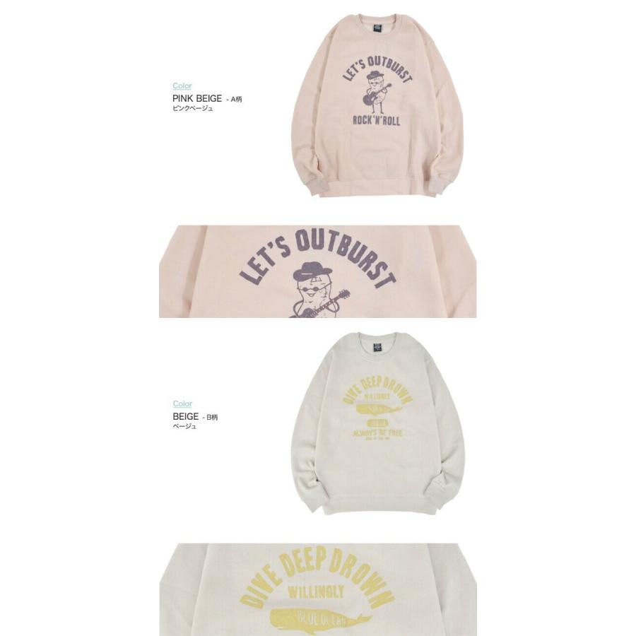 スウェット プリント トレーナー メンズ レディース クルー