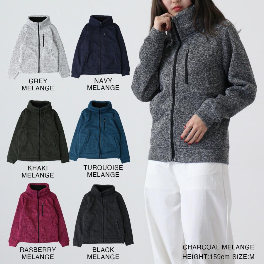 ニットフリース ボリュームネック 防風 カジュアル 春秋冬 あったか