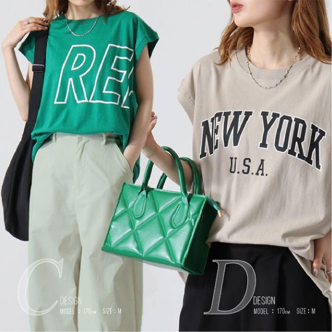 ノンスリーブ Tシャツ ノースリーブ ワイド ノンスリ ドロップ