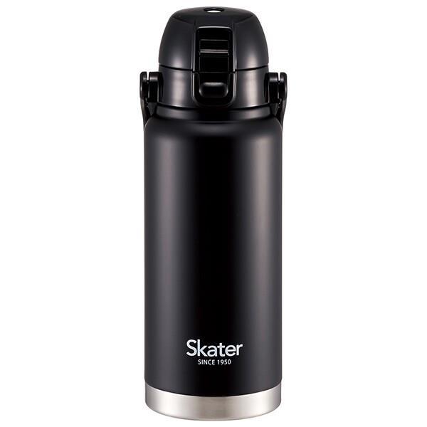 ハンドル付ワンプッシュダイレクトステンレスボトル 800ml 水筒 マグボトル ブラック スケーター | 