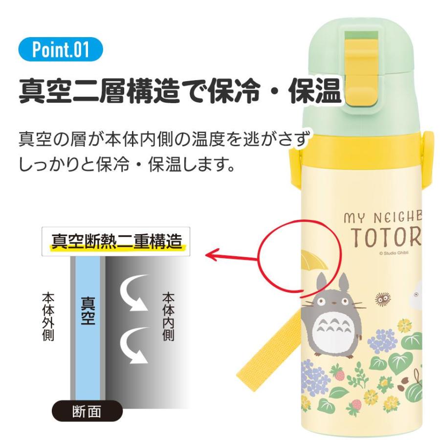 アリエル 水筒 マグボトル 470ml ステンレスボトル 超軽量 ロック付 ワンプッシュ 女の子 子供 子ども キッズ ディズニー キャラクター ス｜charahouse｜05