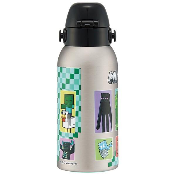 マイクラ 水筒 ステンレスボトル 600ml ショルダーベルト付き 直飲み