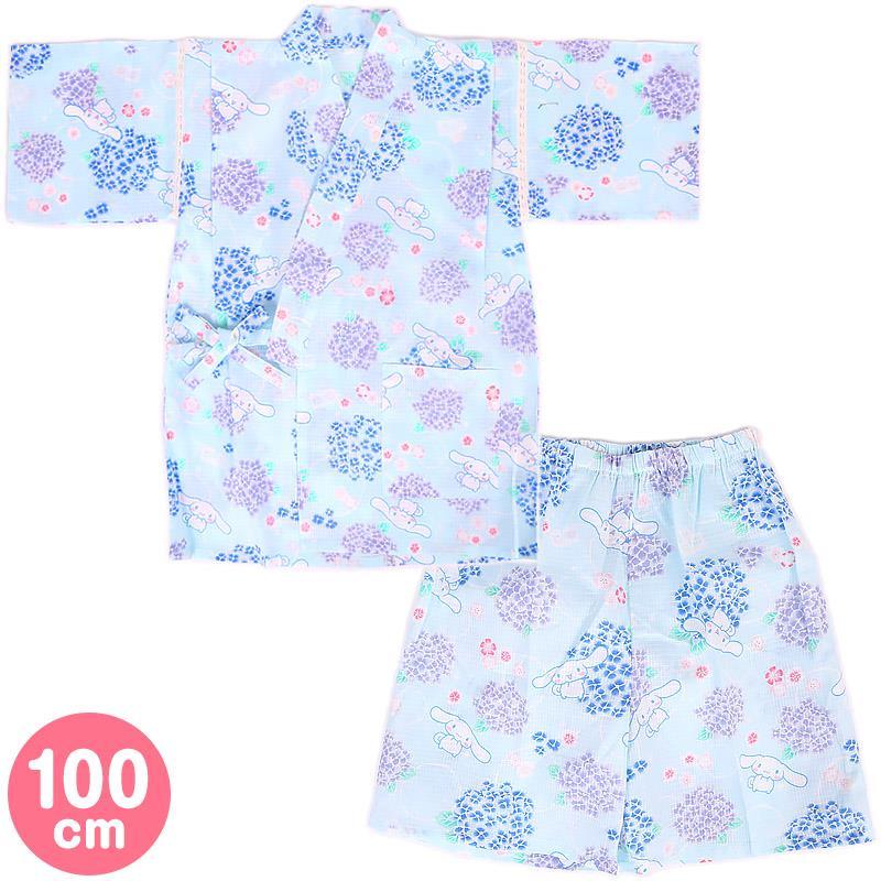 シナモロール キッズ甚平 100cm さらさら 花 女の子 女児 子供 子ども キャラクター サンリオ sanrio