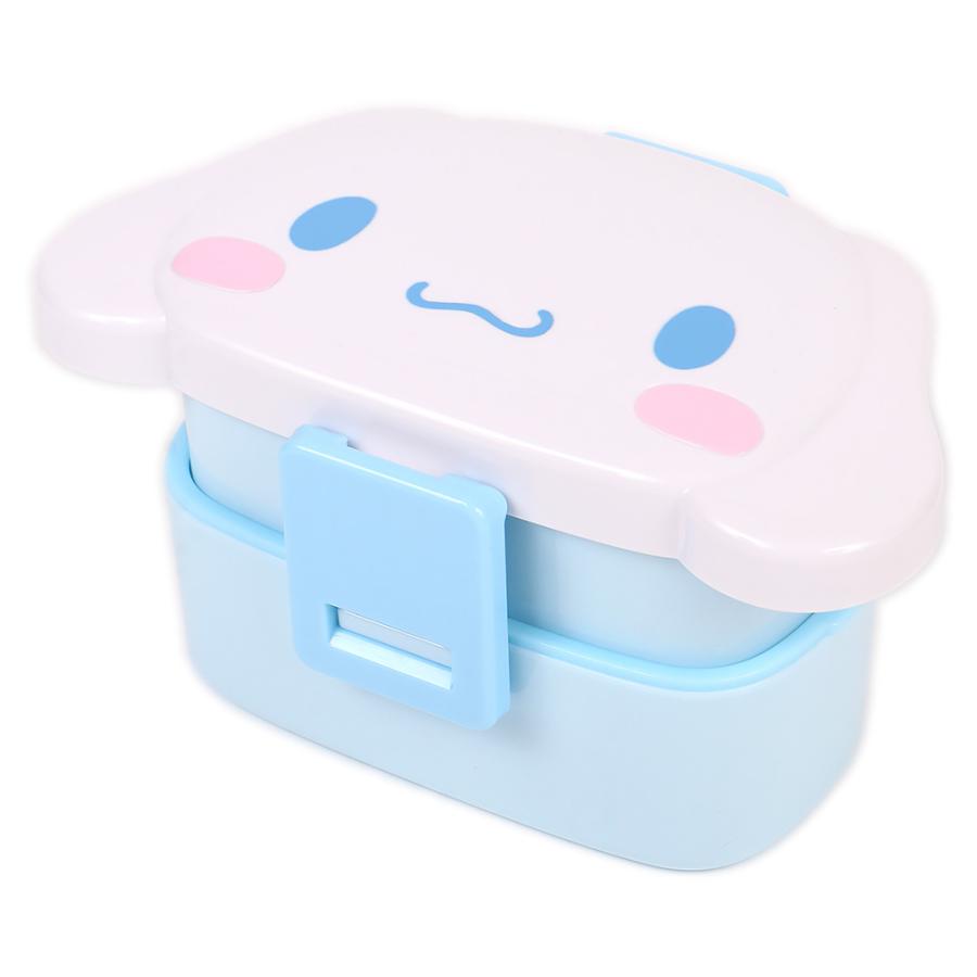 シナモンロール　水色　二段式お弁当箱　サンリオ　昭和平成レトロ　レア　希少 シナモロール フェイス形2段ランチボックス 弁当箱 ドーム形 かわいい