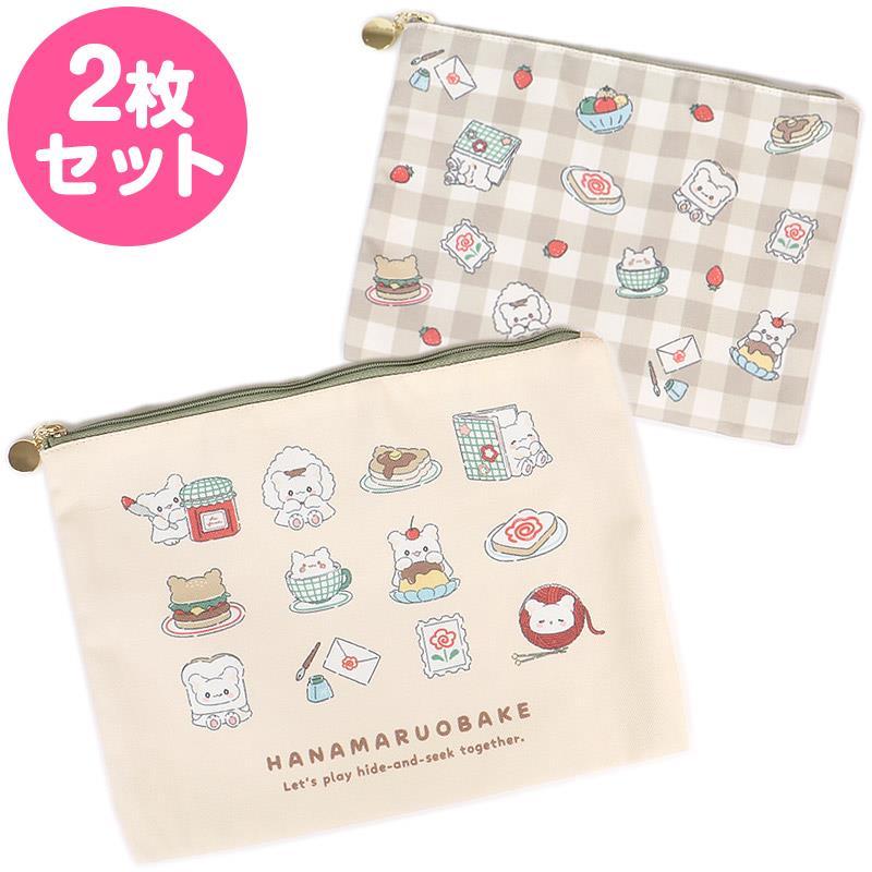 はなまるおばけ　ポーチ　セット はなまるおばけ フラットポーチセット 2枚セット いつも一緒なの