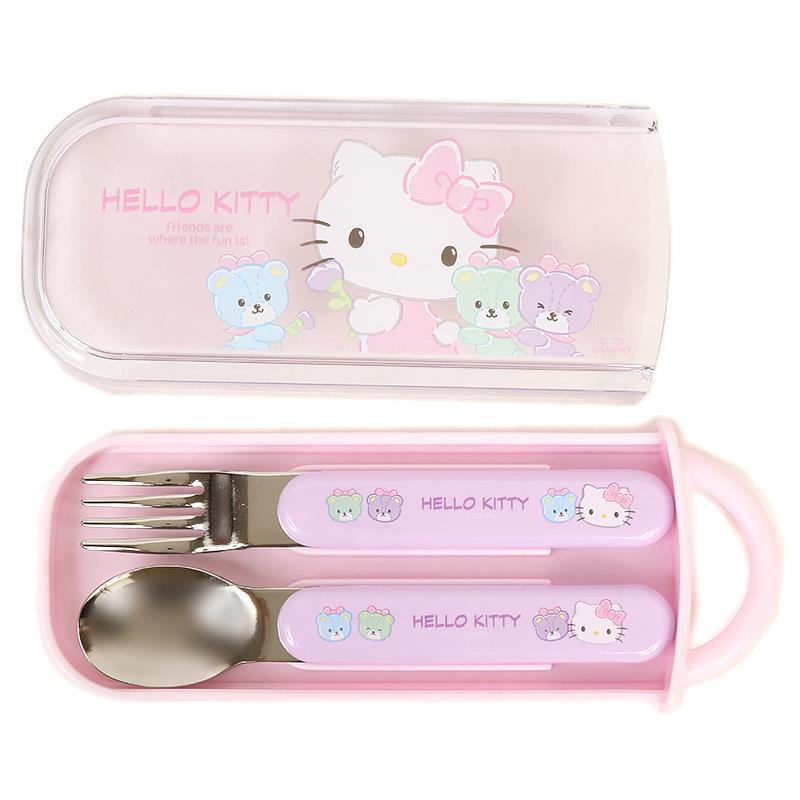 ハローキティ レトロ スプーンフォークランチボックスセット