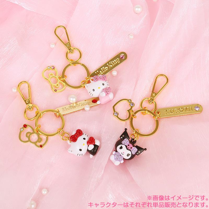 ハローキティ キーホルダー ストーン付き立体キーホルダー ピンク