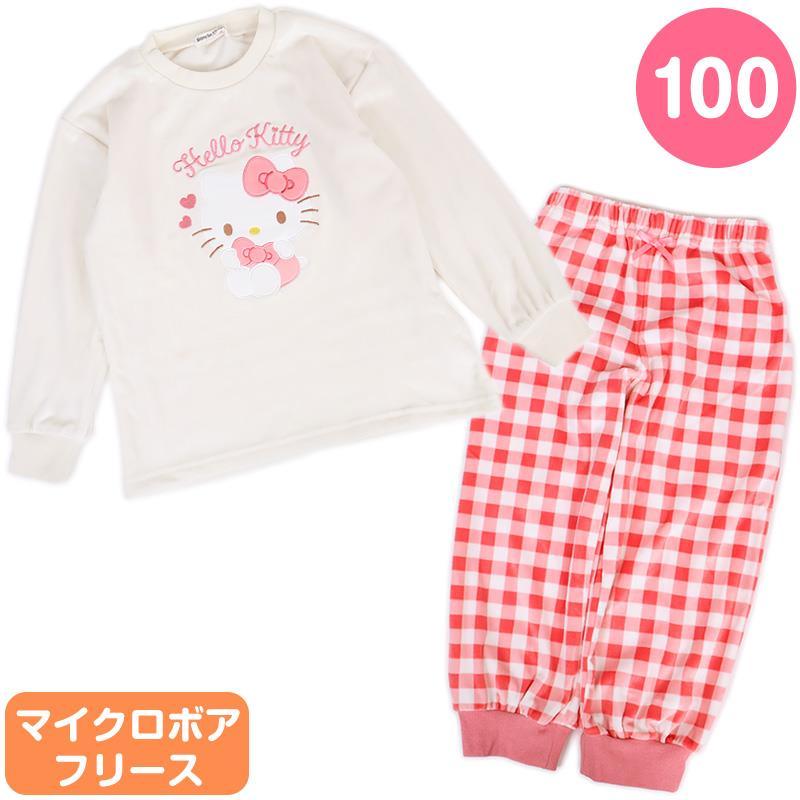 ハローキティ キッズフリースパジャマ 100cm 長袖 長ズボン セット