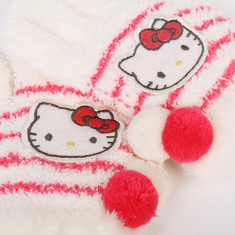 ハローキティ 手袋 キッズのびのび手袋 ホワイト あったか 子ども