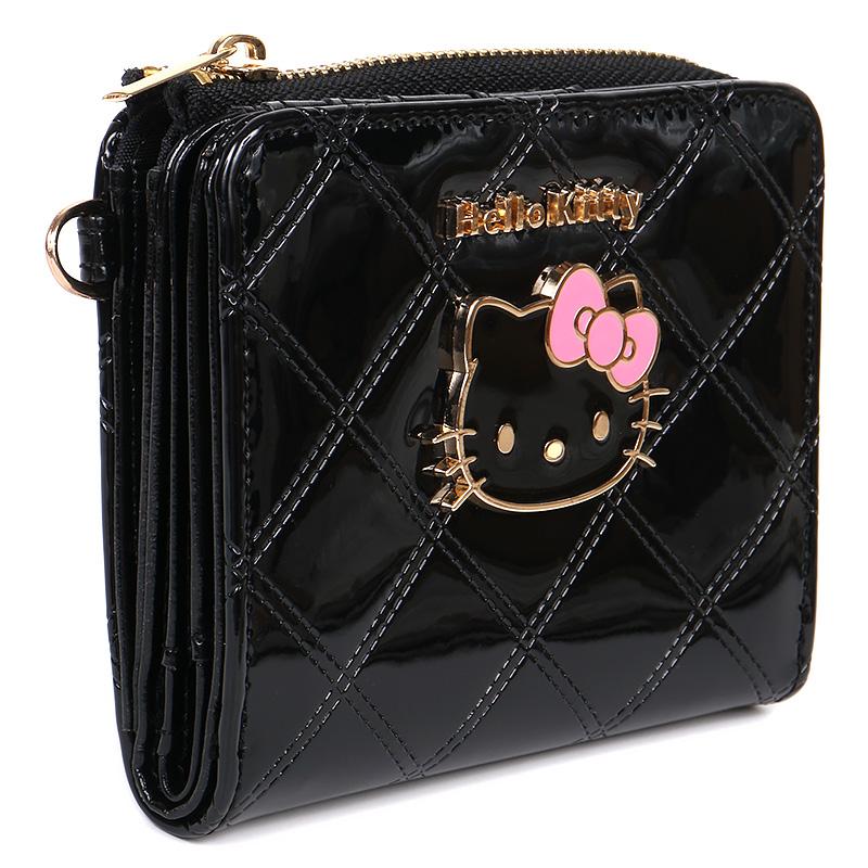 ハローキティ 財布 二つ折りウォレット ブラック おしゃれ かわいい
