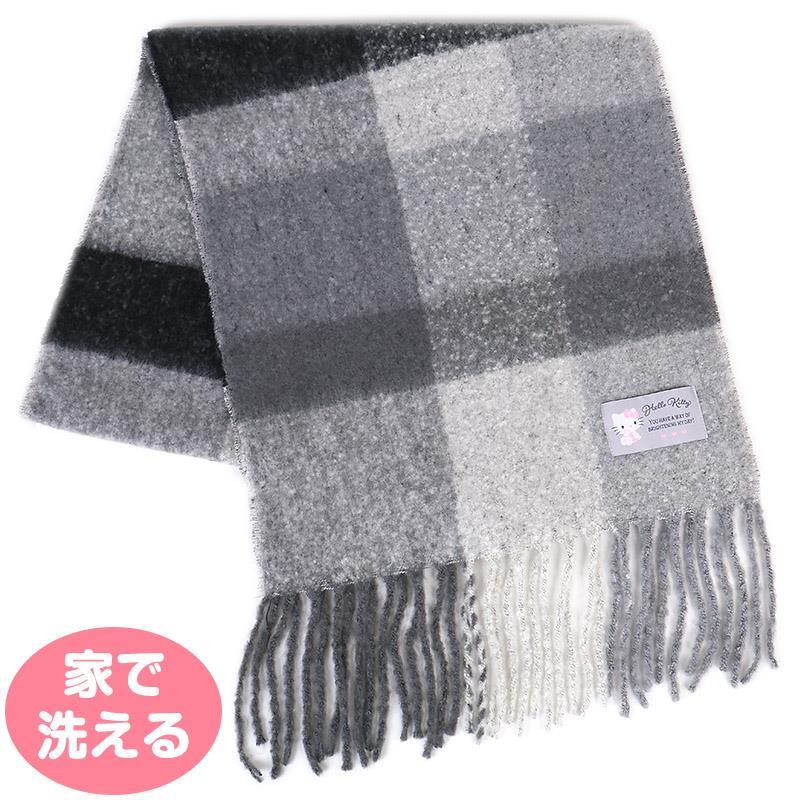 ハローキティ マフラー チェック柄ボリュームマフラー ふんわり