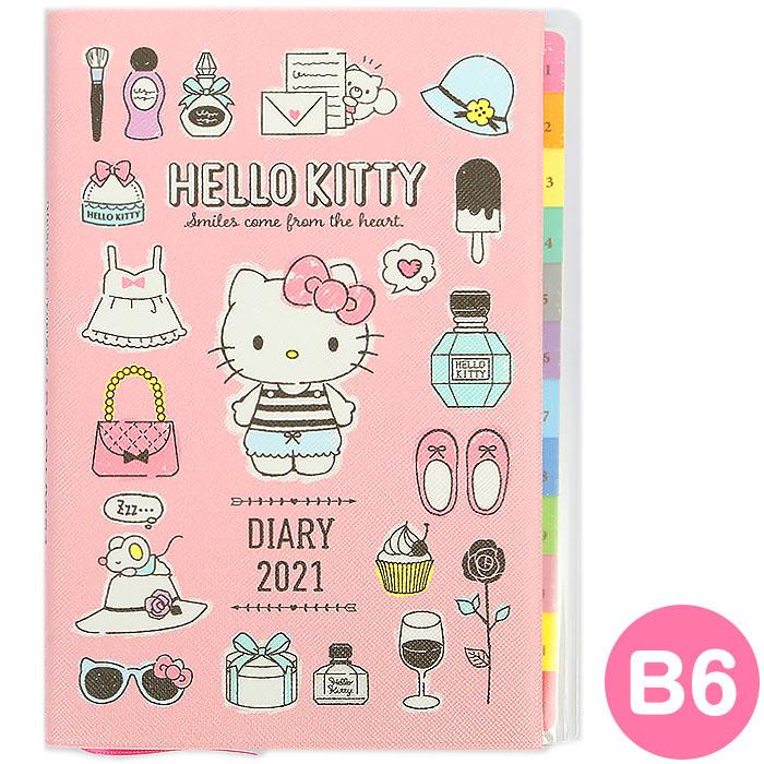 B6インデックス付きダイアリー 21年 ハローキティ 手帳 スケジュール帳 21年 サンリオ Sanrio キャラクター 21年 Kt01 キャラクターズショップ キラキラ 通販 Yahoo ショッピング
