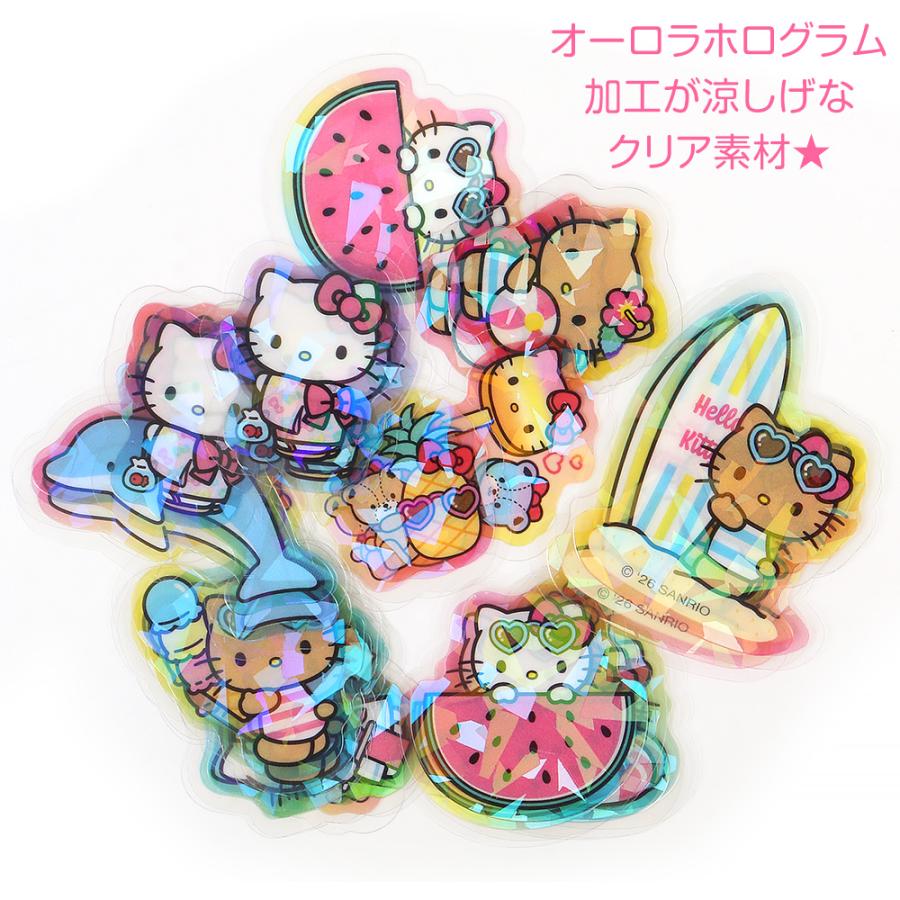 ハローキティ 夏シール シールセット ドリンク オーロラホログラム加工