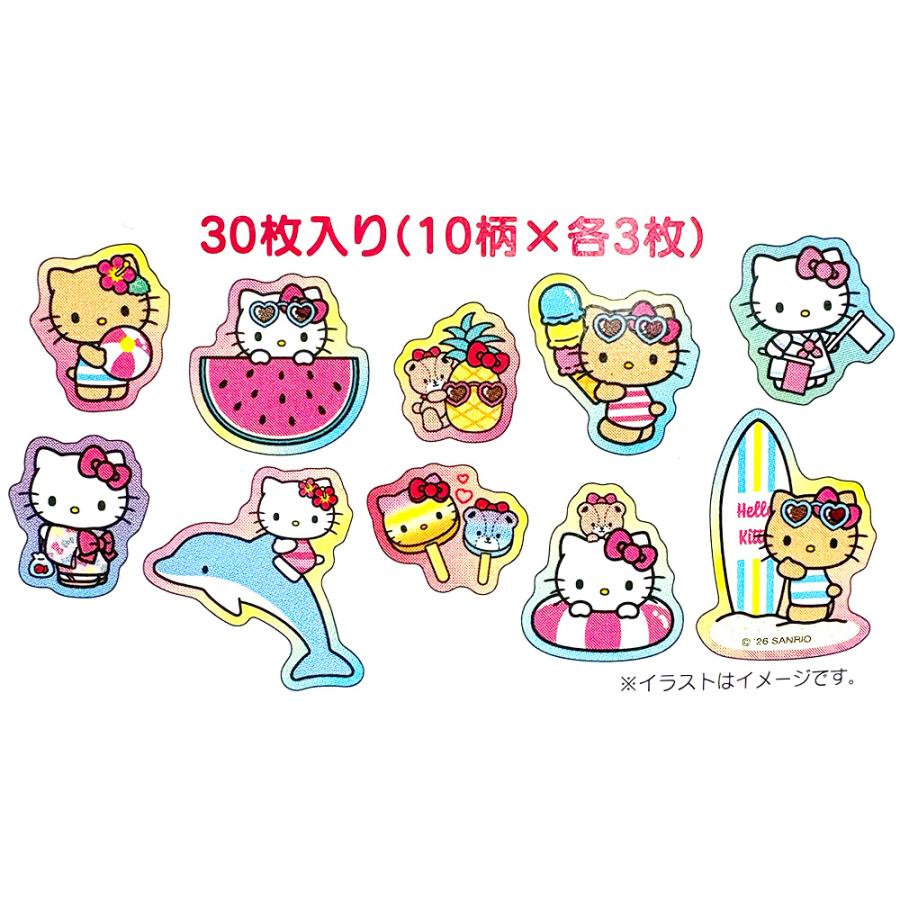 ハローキティ 夏シール シールセット ドリンク オーロラホログラム加工