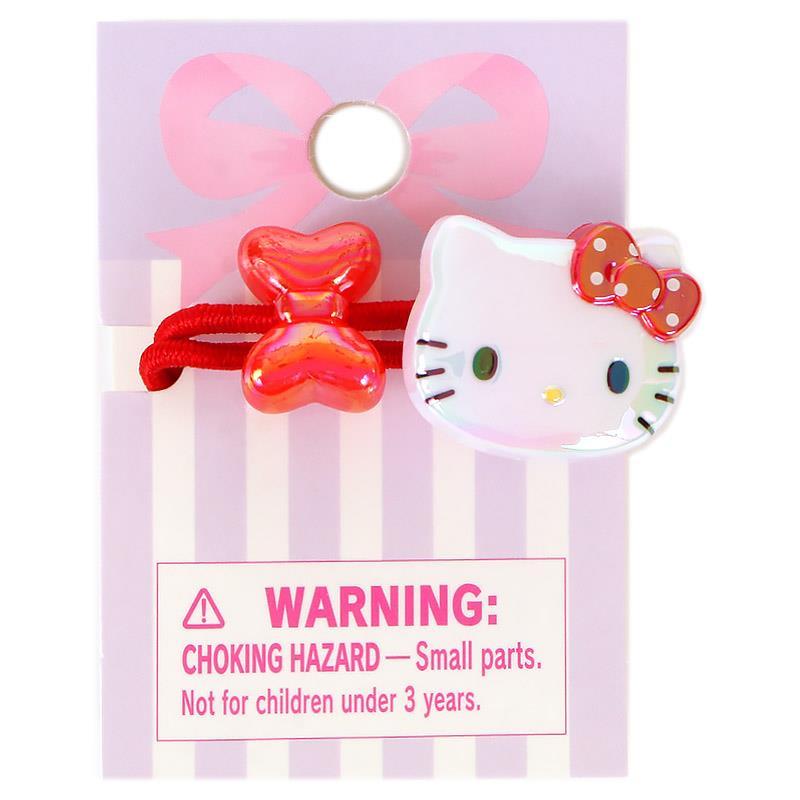 ハローキティ ヘアゴム マスコットヘアゴム M レッド リボン オーロラ