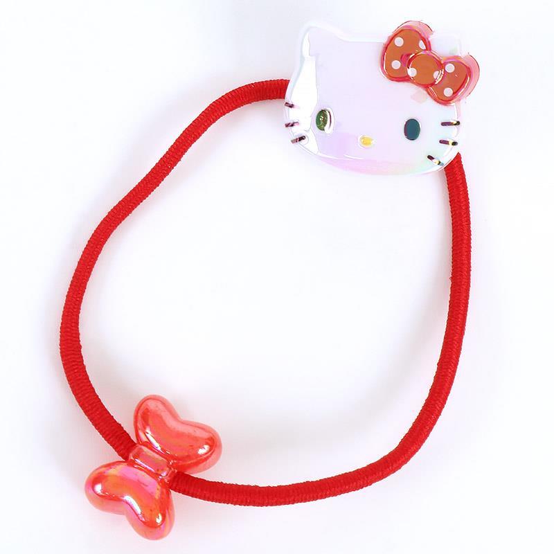 ハローキティ ヘアゴム マスコットヘアゴム M レッド リボン オーロラ