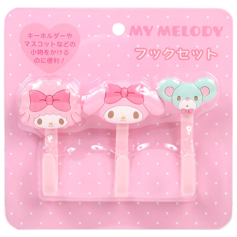 サンリオ　マイメロディ　フックパネル　フック　トレイ　3点セット マイメロディ フック 3個セット インテリア 収納 飾り おしゃれ