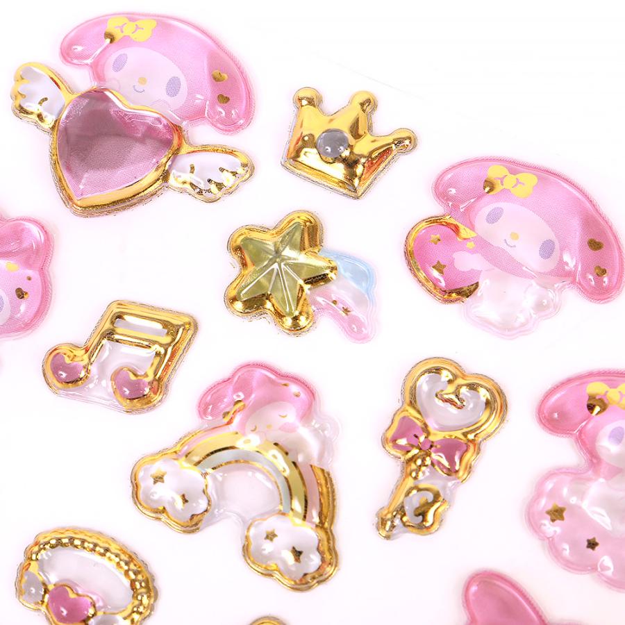 マイメロディ シール 金箔ぷっくりシール かわいい パール風 キャラ