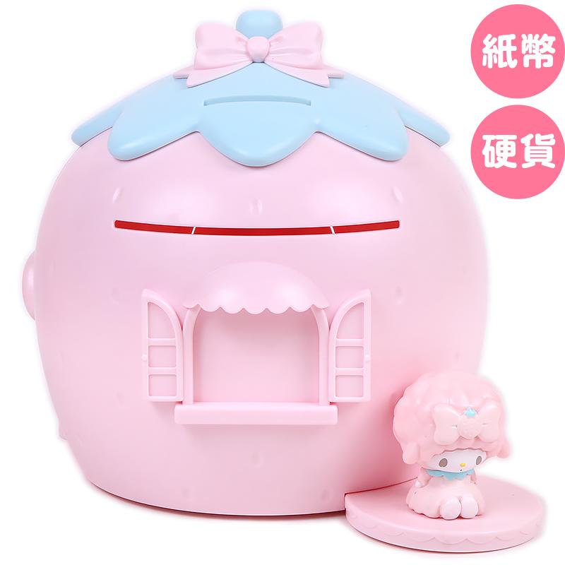 マイスウィートピアノ 貯金箱 いちご ハウス形 コインバンク 紙幣OK