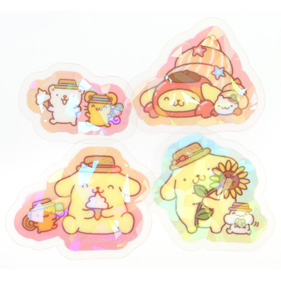 ポムポムプリン 夏シール シールセット ドリンク オーロラホログラム