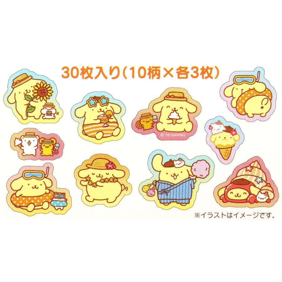 ポムポムプリン 夏シール シールセット ドリンク オーロラホログラム