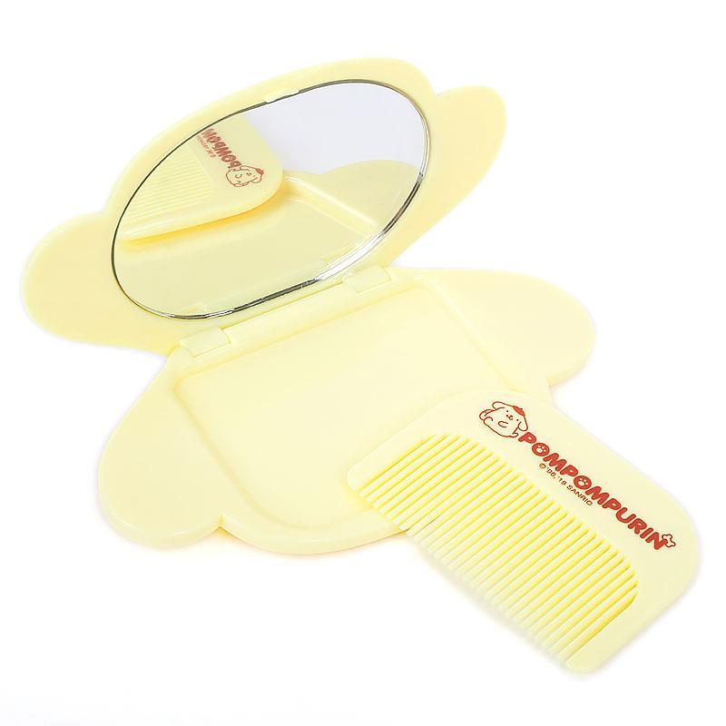 ポムポムプリン フェイス形ミラー&コームセット コンパクトミラー