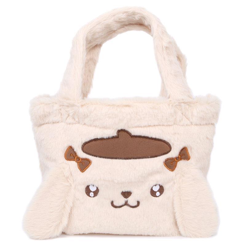 ポムポムプリン ファー 手さげバッグ ミニトート 手提げバッグ