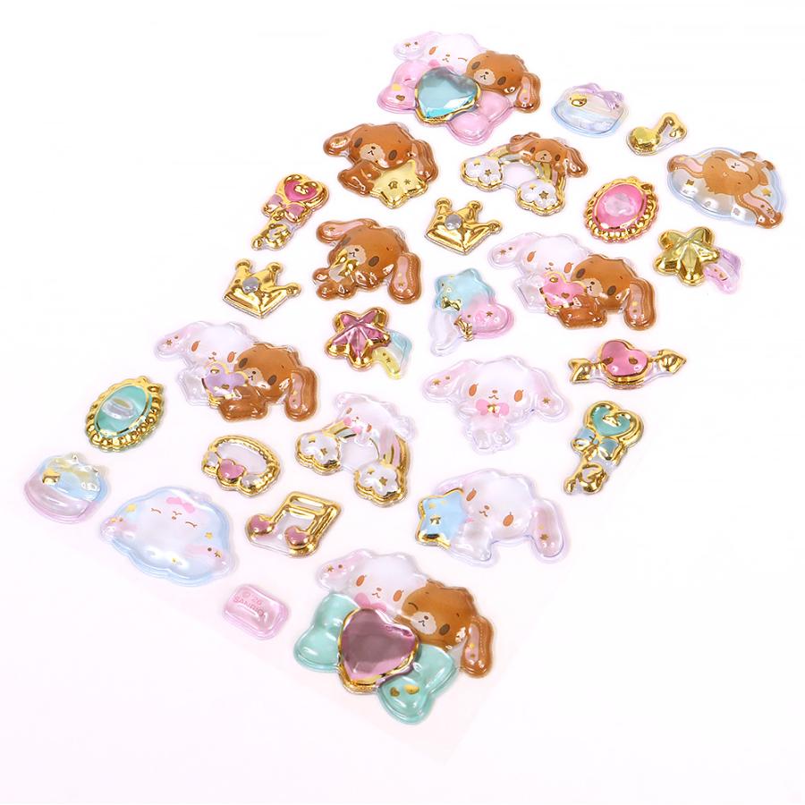 シュガーバニーズ シール 金箔ぷっくりシール かわいい パール風