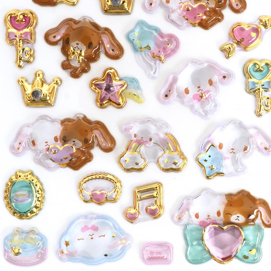 シュガーバニーズ シール 金箔ぷっくりシール かわいい パール風