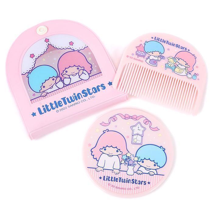 リトルツインスターズ ビニールケース付きミラー&コームセット