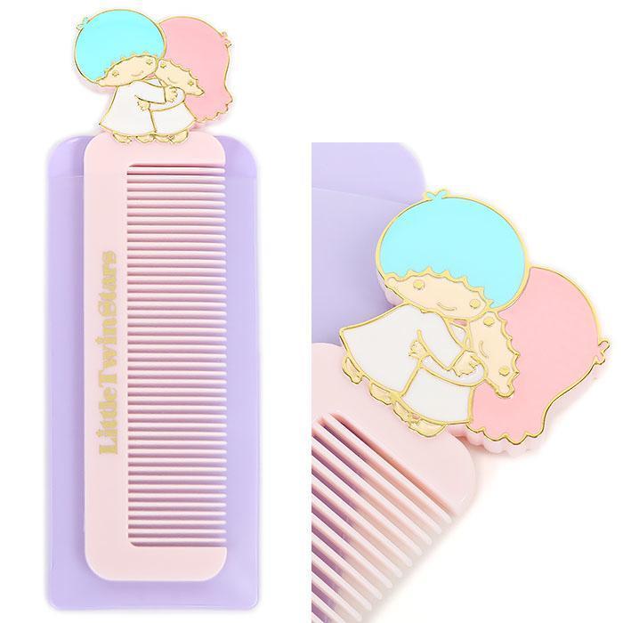 90年代☆キキララ☆リトルツインスターズのくしと小物入れ リトルツインスターズ キキララ コンパクトコーム 収納ケース付き くし