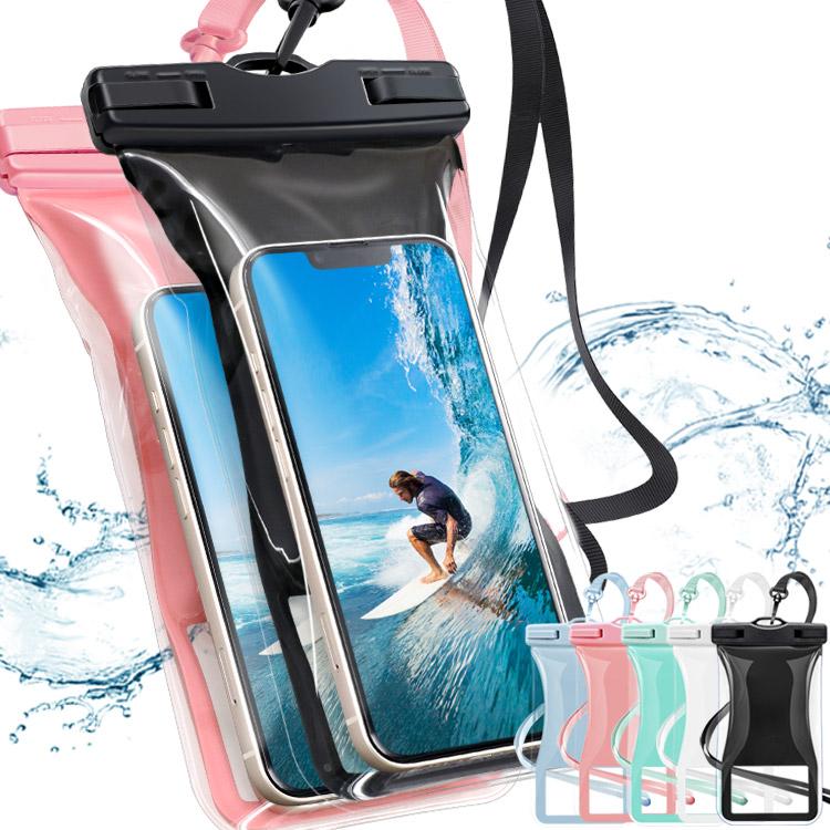 2枚セット 水に浮く スマホ 防水ケース ストラップ付き IPX8 操作可能 iPhone16 pro max plus 大きめ 多機種対応 防水スマホケース 水中撮影 スマートフォン | ZENIX DESIGN TECH | 34