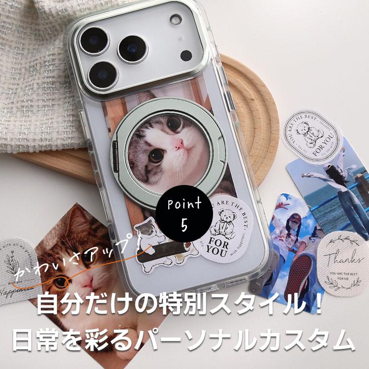 MagSafe対応 iPhone ケース 360度回転 リング付き スタンド内蔵 クリア 耐衝撃 スマホケース 透明 スマホリング カバー おしゃれ バンパー 背面カバー | ZENIX DESIGN TECH | 22