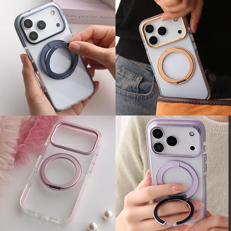 MagSafe対応 iPhone ケース 360度回転 リング付き スタンド内蔵 クリア 耐衝撃 スマホケース 透明 スマホリング カバー おしゃれ バンパー 背面カバー | ZENIX DESIGN TECH | 24