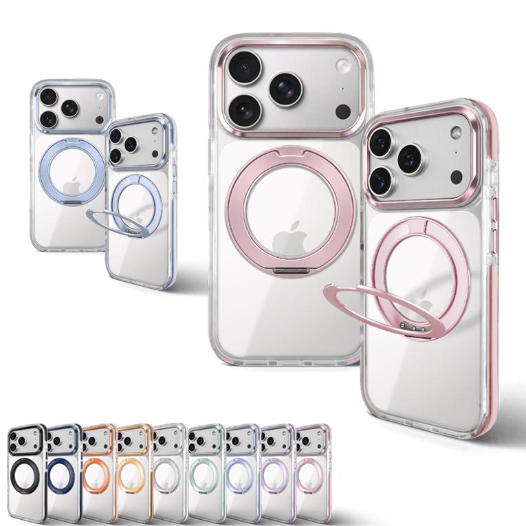 iPhone 18 pro promax MagSafe対応 iPhone ケース 360度回転 リング付き スタンド内蔵 クリア 耐衝撃 スマホケース 透明 スマホリング バンパー 背面カバー | ZENIX DESIGN TECH | 29