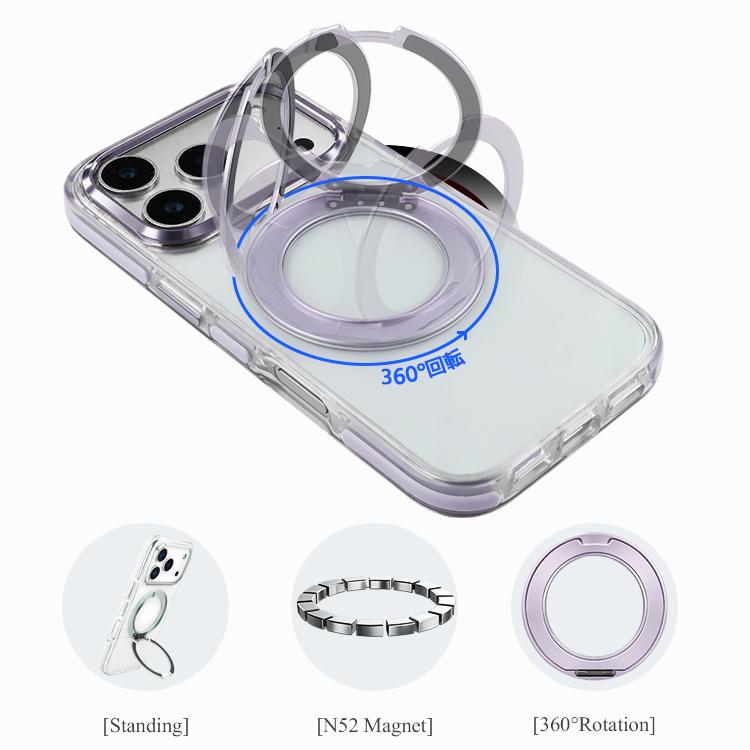 MagSafe対応 iPhone ケース 360度回転 リング付き スタンド内蔵 クリア 耐衝撃 スマホケース 透明 スマホリング カバー おしゃれ バンパー 背面カバー | ZENIX DESIGN TECH | 11