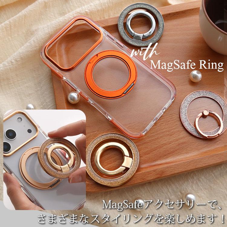 MagSafe対応 iPhone ケース 360度回転 リング付き スタンド内蔵 クリア 耐衝撃 スマホケース 透明 スマホリング カバー おしゃれ バンパー 背面カバー | ZENIX DESIGN TECH | 13