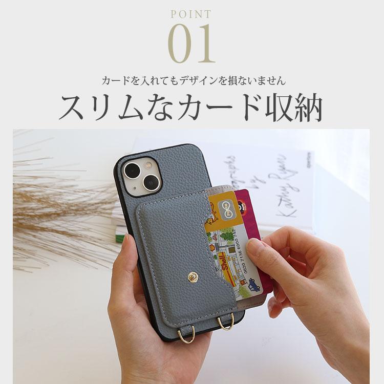 ZENIX DESIGN TECH iPhone15 pro ケース ショルダー ストラップ カード