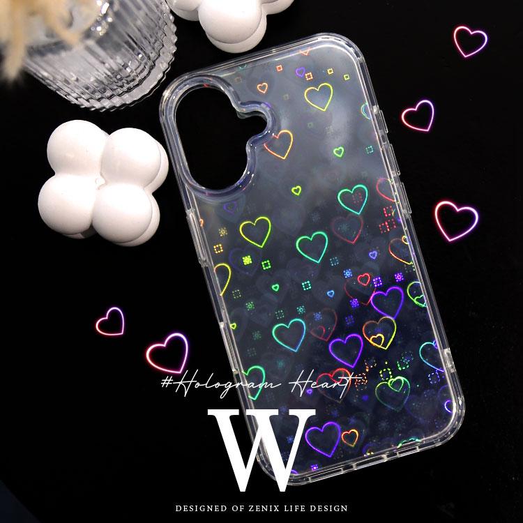 ZENIX DESIGN TECH iPhone16e ケース キラキラ ハート ホログラム